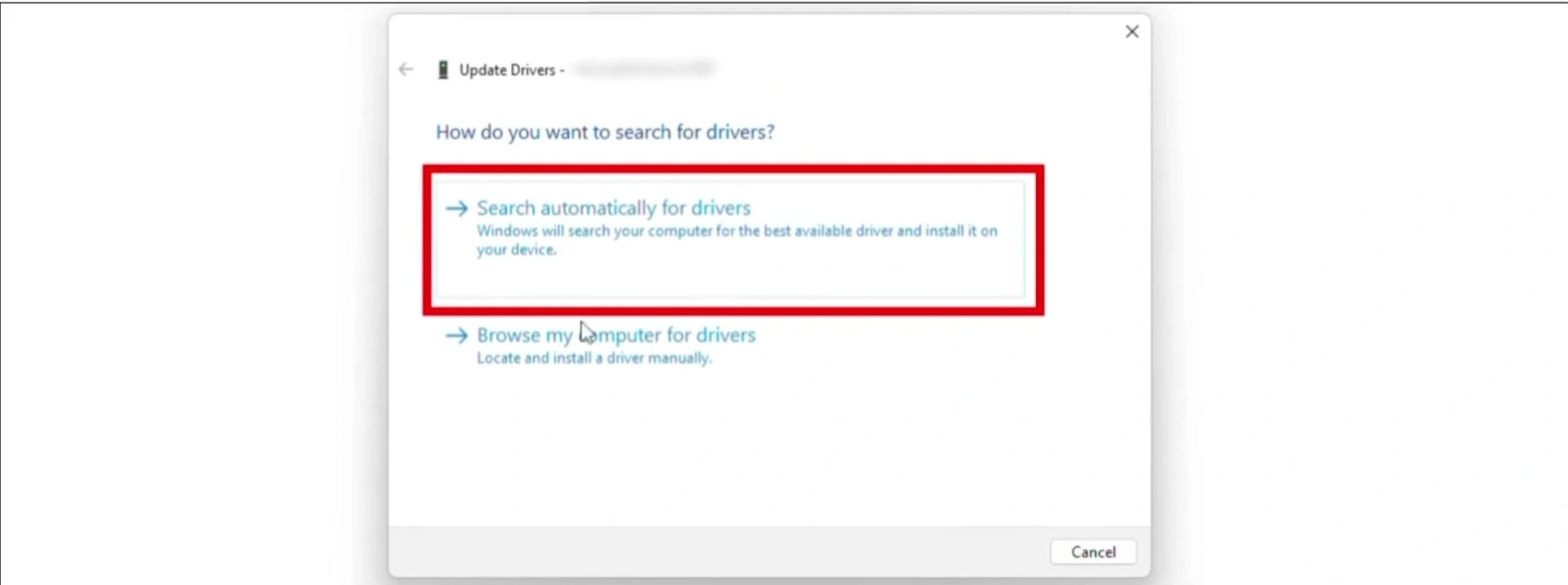 search autometically for drivers in PC